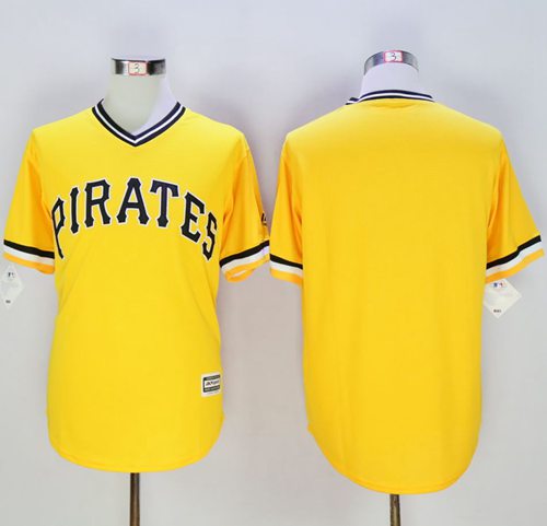 Pirates Blank Gold New Cool Base Stitched MLB Jersey - Click Image to Close